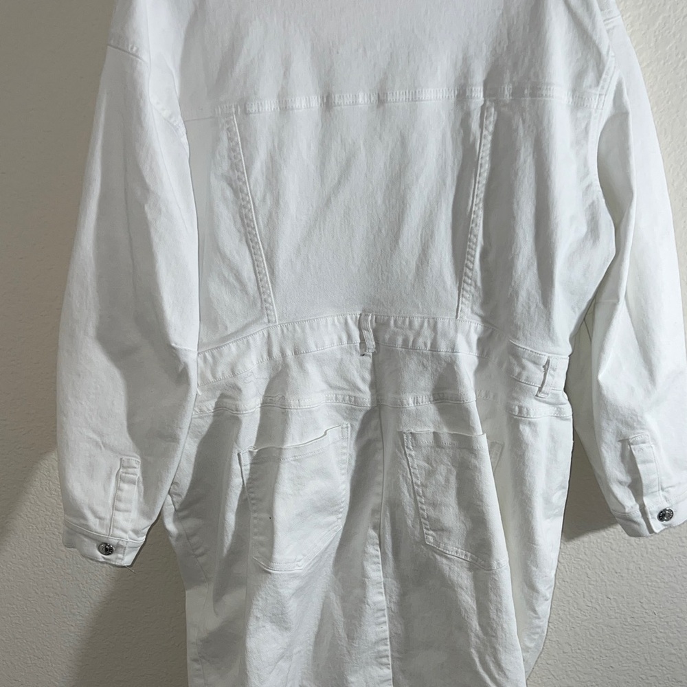 Eloquii women’s dress Sz 18 Oversized Denim Midi white baddie - Picture 11 of 12